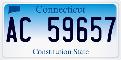 CT license plate AC59657