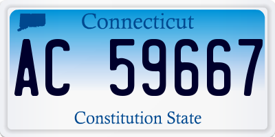 CT license plate AC59667