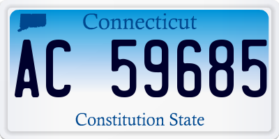 CT license plate AC59685