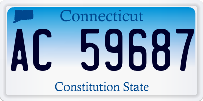 CT license plate AC59687