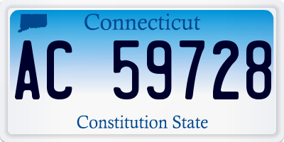 CT license plate AC59728