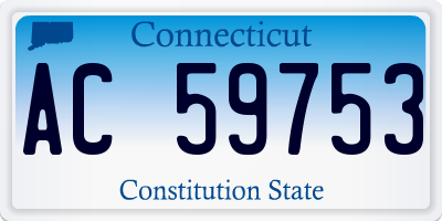 CT license plate AC59753