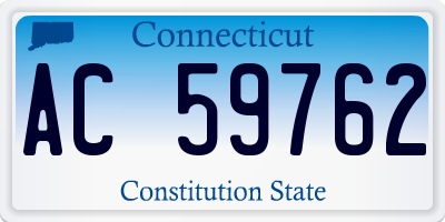 CT license plate AC59762