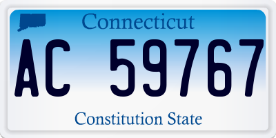 CT license plate AC59767