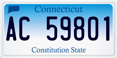 CT license plate AC59801