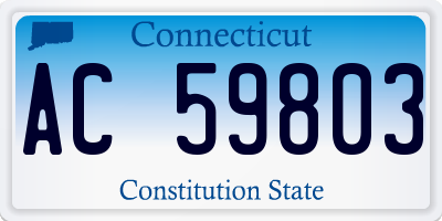 CT license plate AC59803