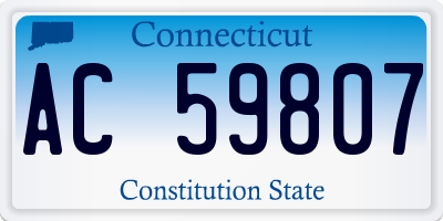 CT license plate AC59807