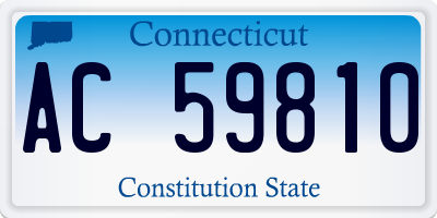 CT license plate AC59810