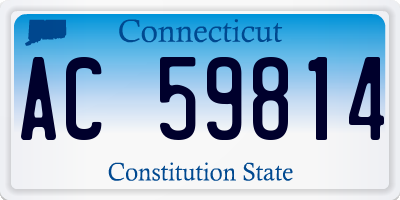 CT license plate AC59814