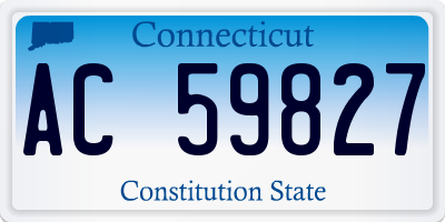 CT license plate AC59827