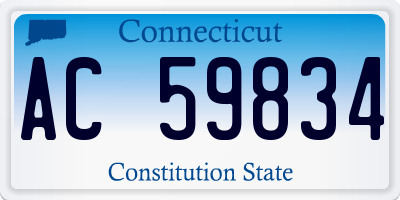 CT license plate AC59834