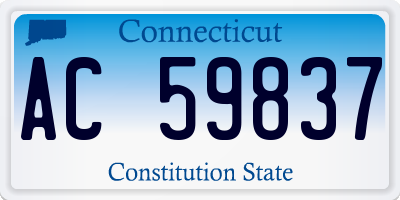 CT license plate AC59837