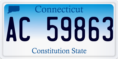 CT license plate AC59863