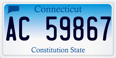 CT license plate AC59867