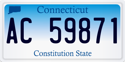 CT license plate AC59871