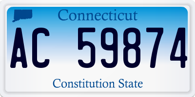 CT license plate AC59874