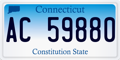 CT license plate AC59880