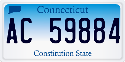CT license plate AC59884