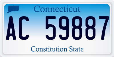 CT license plate AC59887