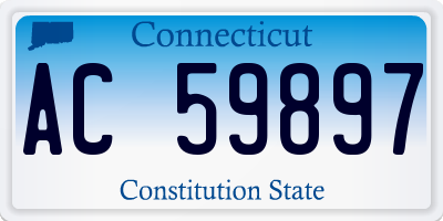 CT license plate AC59897