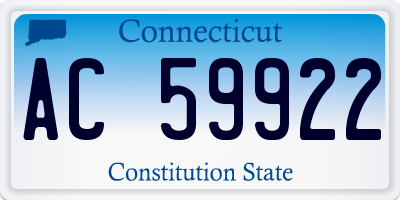 CT license plate AC59922