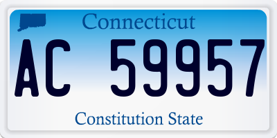 CT license plate AC59957