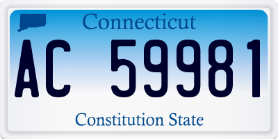 CT license plate AC59981