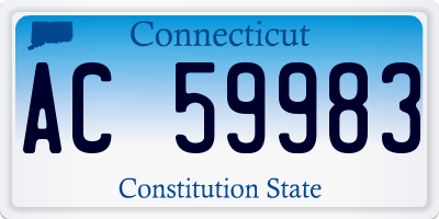 CT license plate AC59983