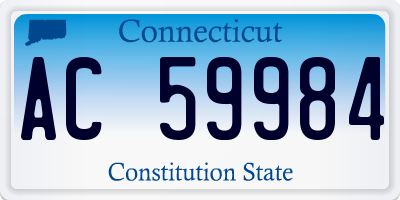 CT license plate AC59984