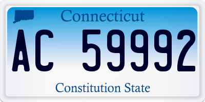 CT license plate AC59992