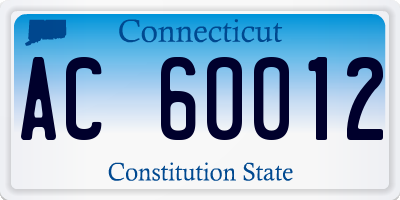 CT license plate AC60012
