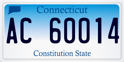 CT license plate AC60014
