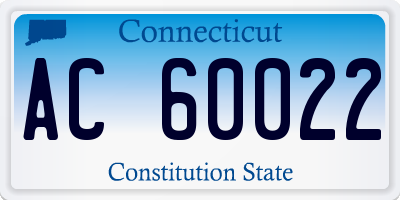 CT license plate AC60022