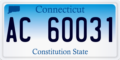 CT license plate AC60031
