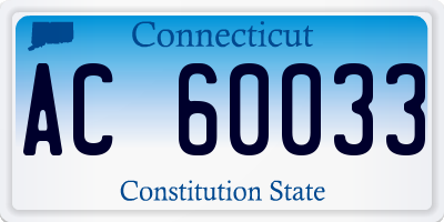CT license plate AC60033