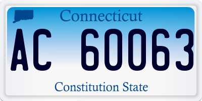 CT license plate AC60063