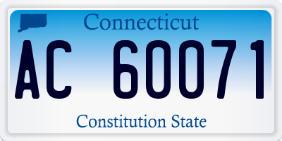 CT license plate AC60071