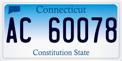 CT license plate AC60078