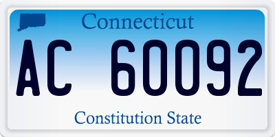 CT license plate AC60092