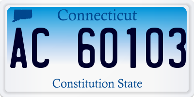 CT license plate AC60103