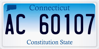 CT license plate AC60107