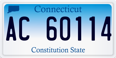 CT license plate AC60114