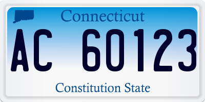 CT license plate AC60123