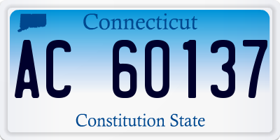 CT license plate AC60137