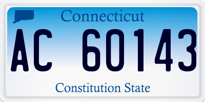 CT license plate AC60143