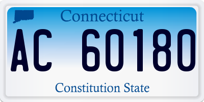 CT license plate AC60180
