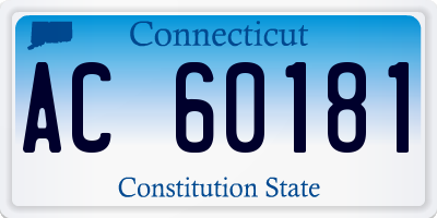 CT license plate AC60181