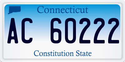 CT license plate AC60222