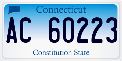 CT license plate AC60223