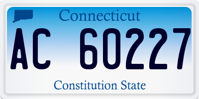 CT license plate AC60227